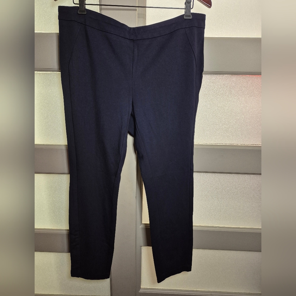 Dalia Blue Classic Trousers Straight-Leg Professional